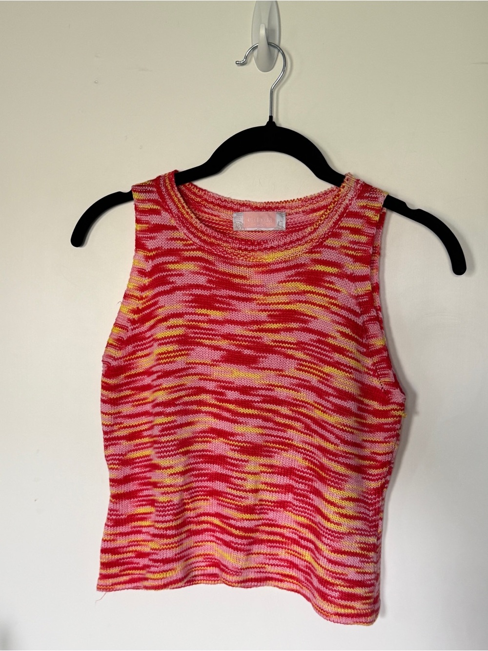 Colorful Knit Tank Top in Pink, Red & Yellow